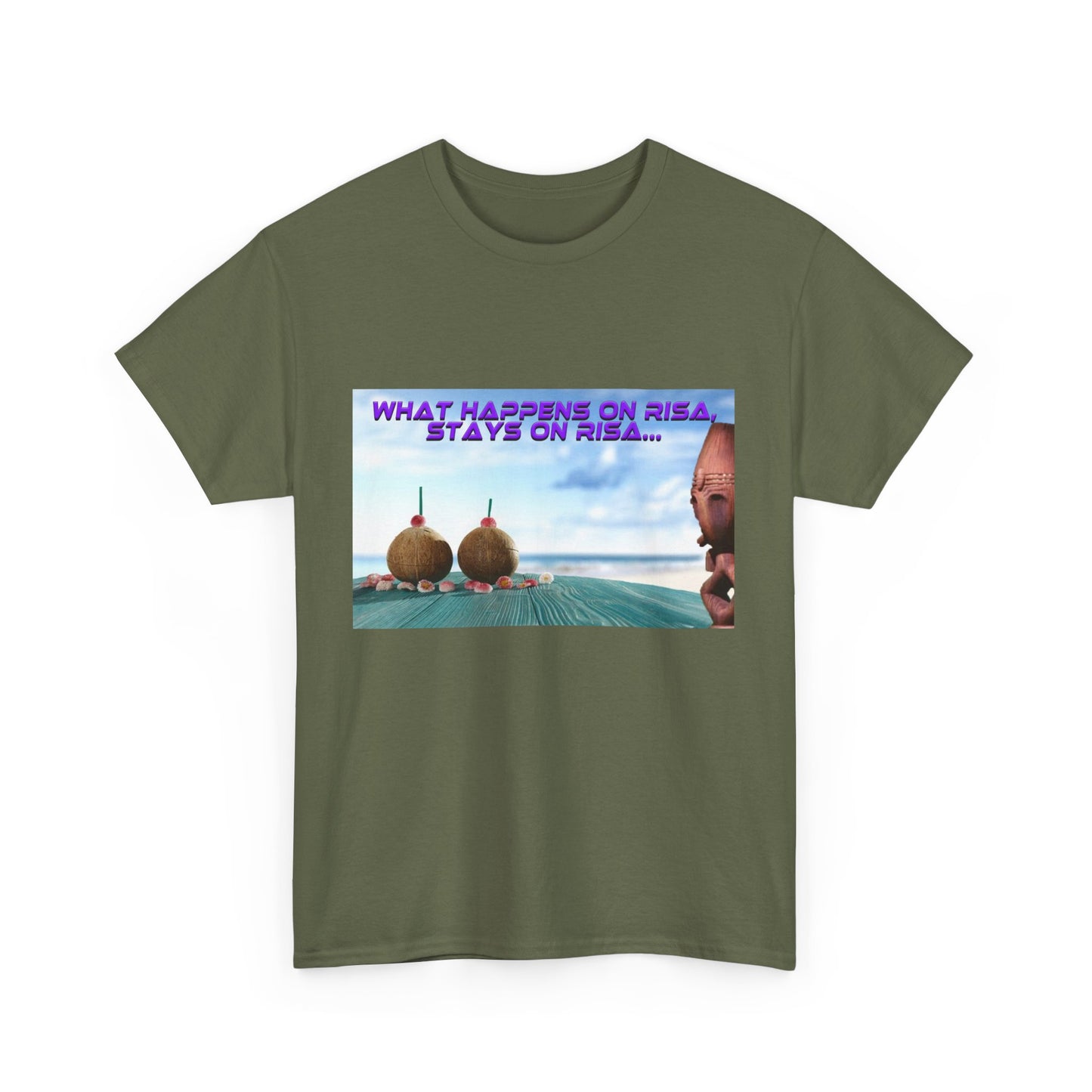 Trekkie Unisex Heavy Cotton Tee, What Happens on Risa, stays on Risa. Tshirt, Shirt, Funny Gift, Sci-Fi Fan Merchandise, Summer Fashion