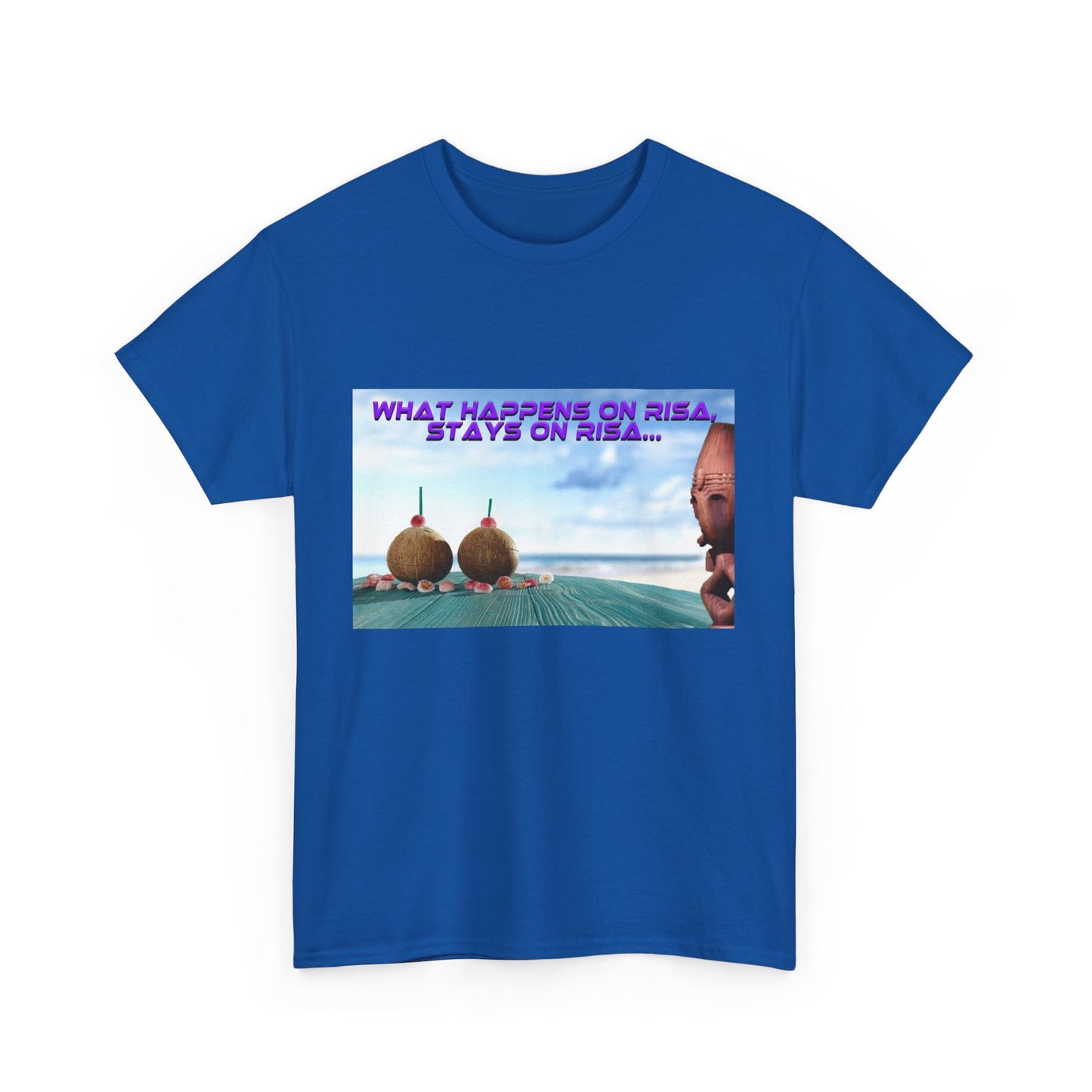 Trekkie Unisex Heavy Cotton Tee, What Happens on Risa, stays on Risa. Tshirt, Shirt, Funny Gift, Sci-Fi Fan Merchandise, Summer Fashion