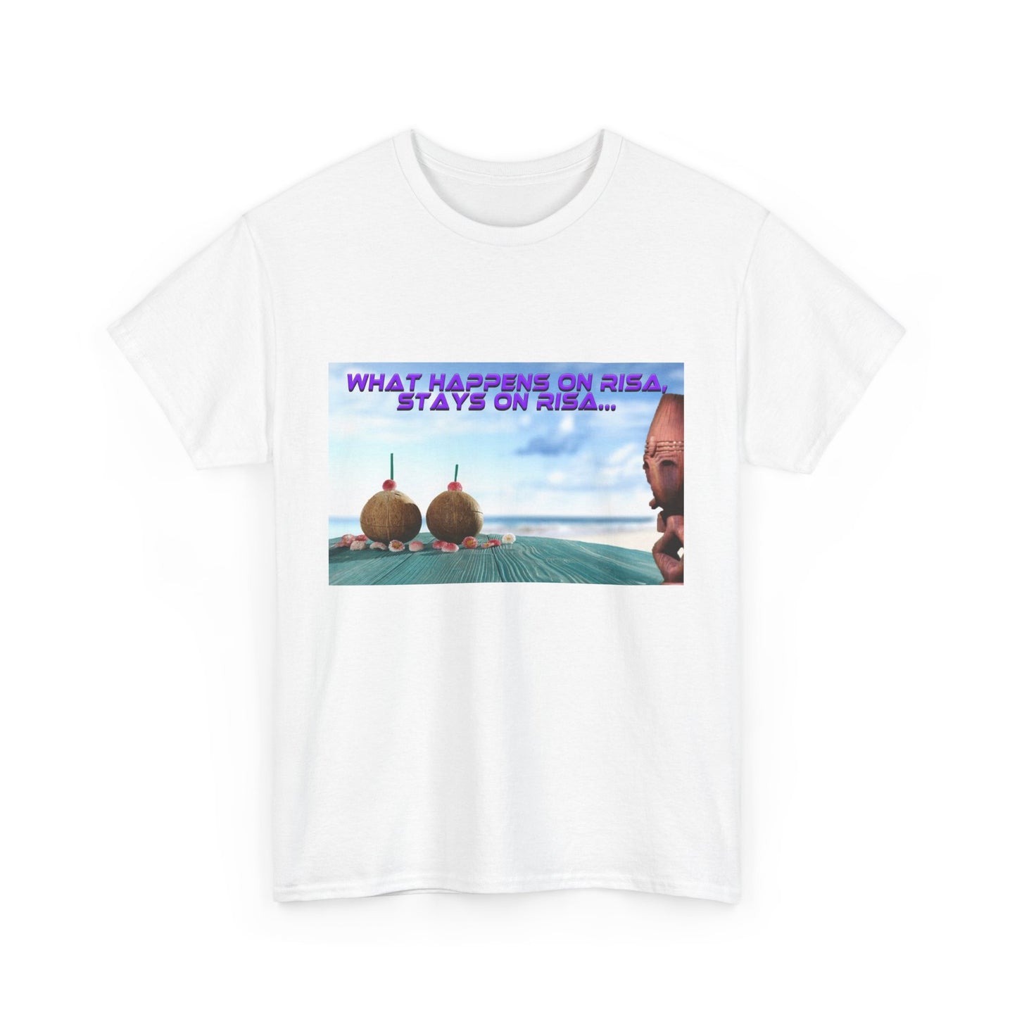 Trekkie Unisex Heavy Cotton Tee, What Happens on Risa, stays on Risa. Tshirt, Shirt, Funny Gift, Sci-Fi Fan Merchandise, Summer Fashion