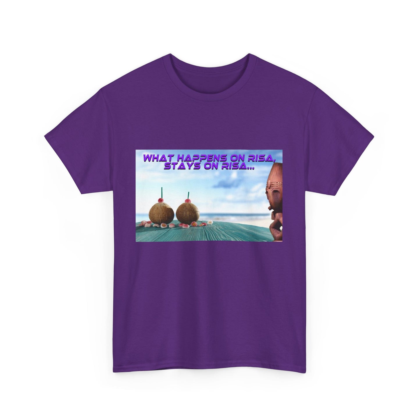 Trekkie Unisex Heavy Cotton Tee, What Happens on Risa, stays on Risa. Tshirt, Shirt, Funny Gift, Sci-Fi Fan Merchandise, Summer Fashion
