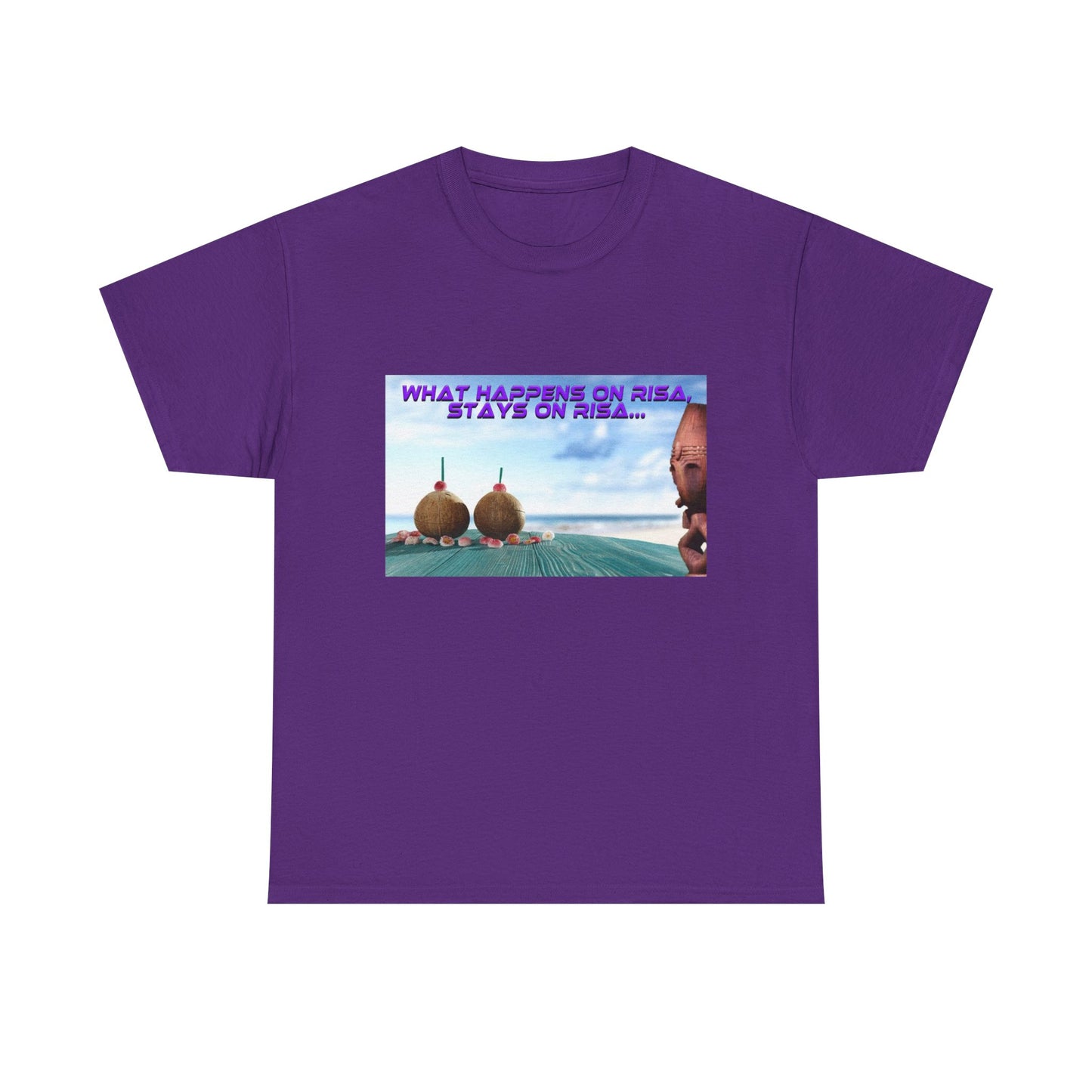 Trekkie Unisex Heavy Cotton Tee, What Happens on Risa, stays on Risa. Tshirt, Shirt, Funny Gift, Sci-Fi Fan Merchandise, Summer Fashion