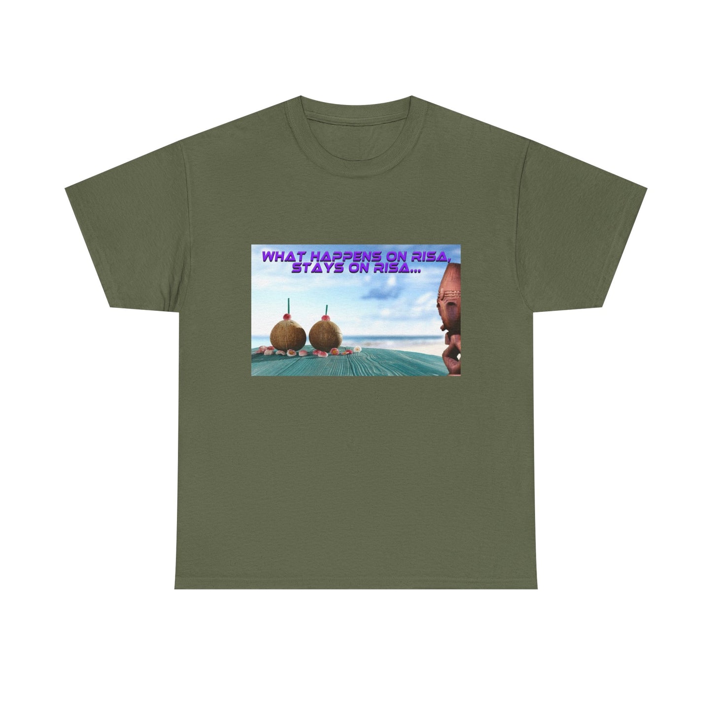 Trekkie Unisex Heavy Cotton Tee, What Happens on Risa, stays on Risa. Tshirt, Shirt, Funny Gift, Sci-Fi Fan Merchandise, Summer Fashion
