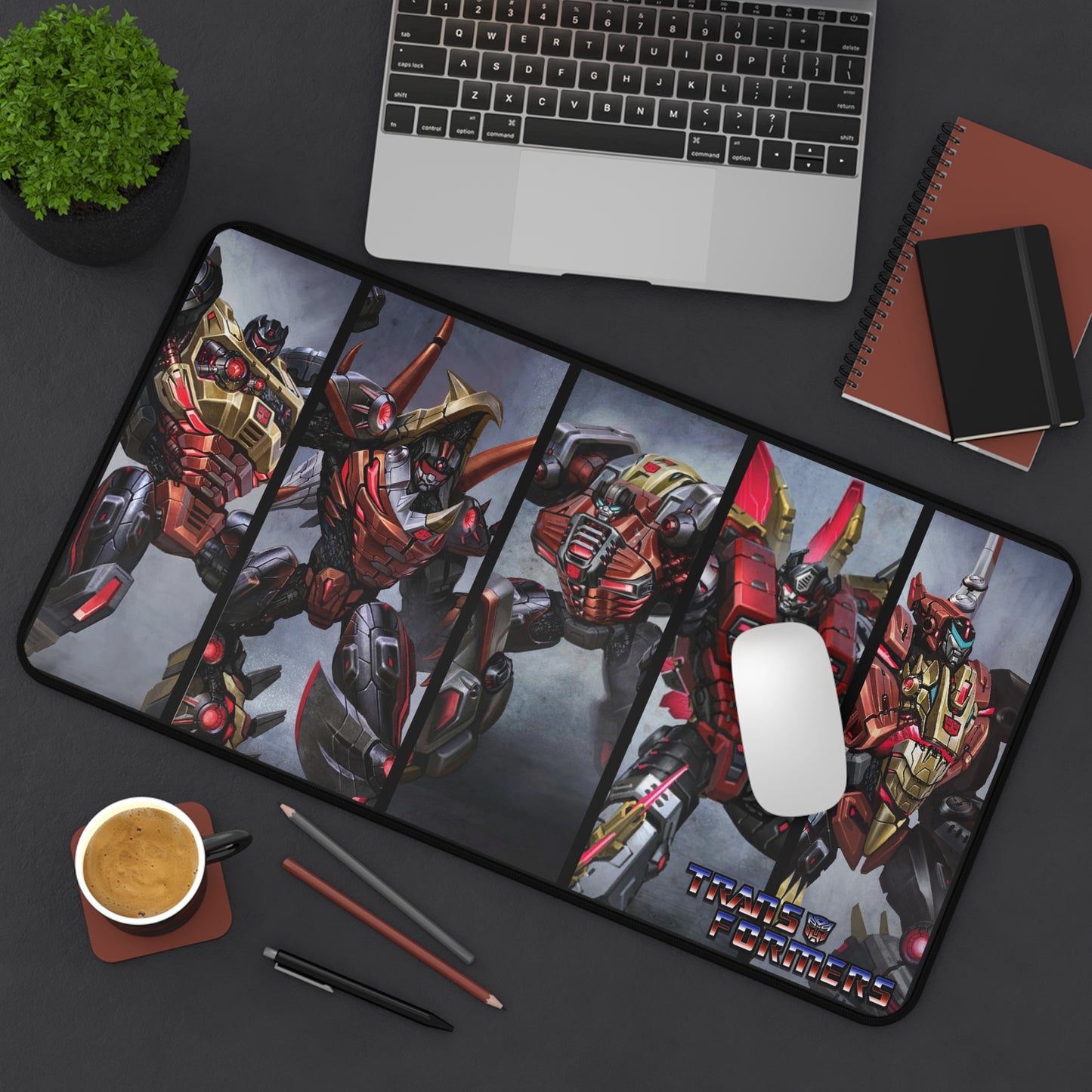 12x22 Large Desk Mat, Mouse Pad, Transformers Dinobot Team, Optimus Prime, Autobots, Megatron, Decepticons, Gaming Accessories. Gaming Mouse Pad