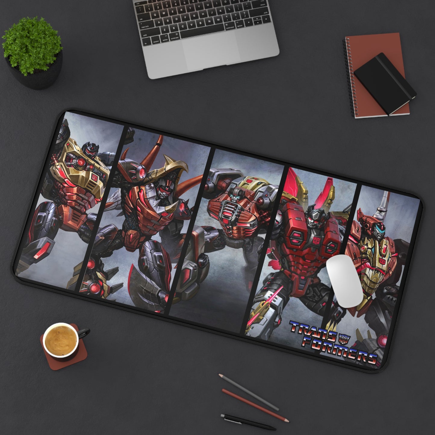 16x32 XL Desk Mat - Iconic Dinobot Team, Autobot Gift, Transformer Mouse Pad, Optimus Prime Desk Accessory, Unique Office Decor, Gaming Mouse Pad