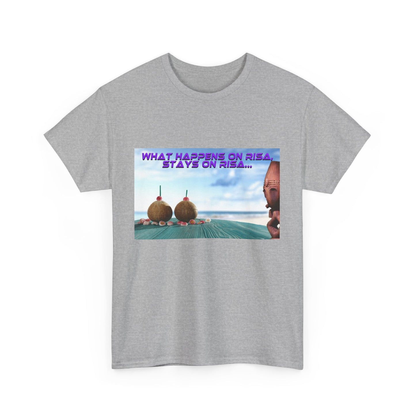 Trekkie Unisex Heavy Cotton Tee, What Happens on Risa, stays on Risa. Tshirt, Shirt, Funny Gift, Sci-Fi Fan Merchandise, Summer Fashion