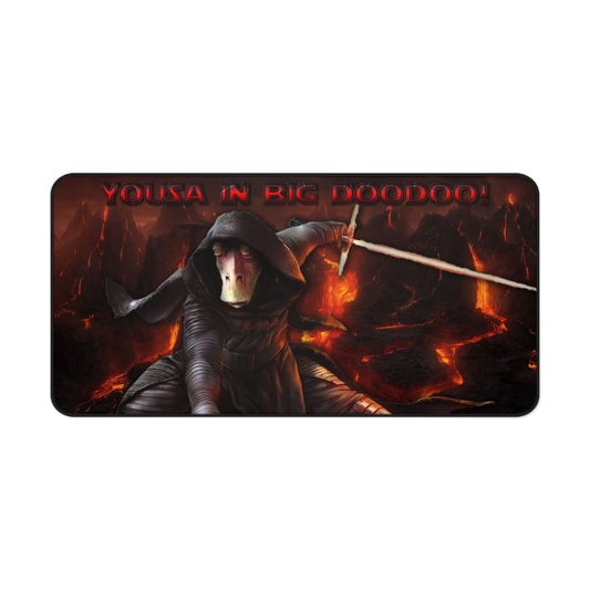 XL 16x32 Funny Desk Mat - Yousa in Big Doodoo Darth Jar Jar is Finally Here, Office Desk Decor, Star Wars Gift, Non-Slip Desk Pad, Computer Mouse Pad