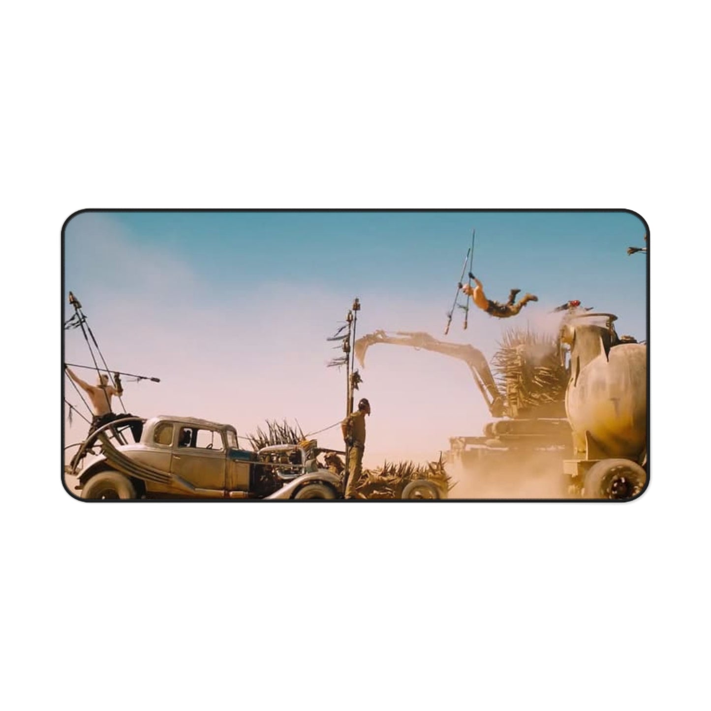Desk Mat, Mad Max Fury Road Desert Fight Scene, Mouse Pad, Gamer Gift, Movie Lover, Desk Accessory, Office Decor, Desk Organizer