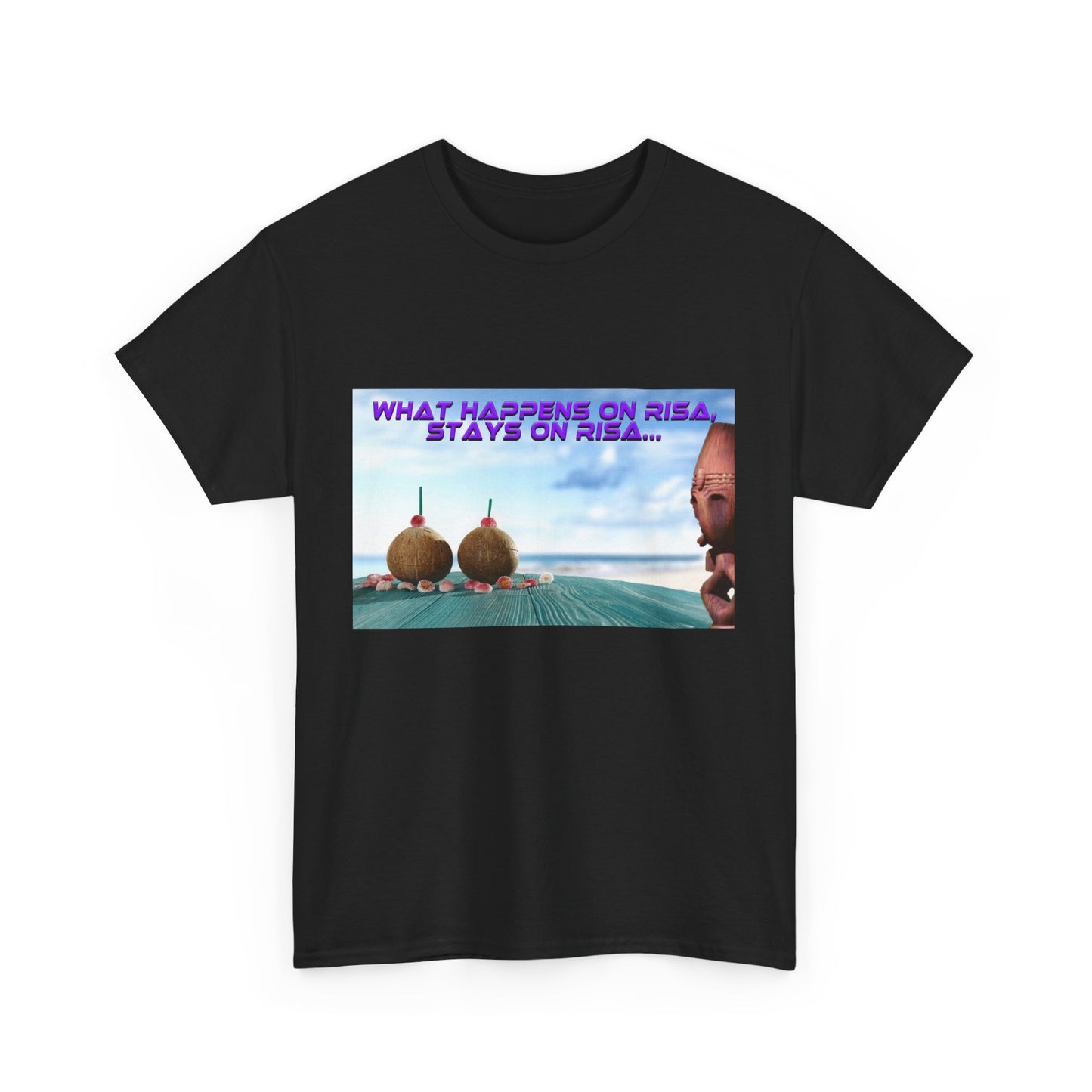 Trekkie Unisex Heavy Cotton Tee, What Happens on Risa, stays on Risa. Tshirt, Shirt, Funny Gift, Sci-Fi Fan Merchandise, Summer Fashion