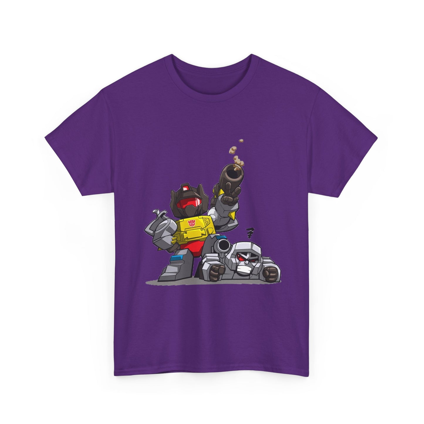 Grimlock beats Megatron Funny Chibi Style Tee, Transformers Shirt, Robot Fan Gift, Unisex Graphic T-Shirt, Autobots vs Decepticons Top