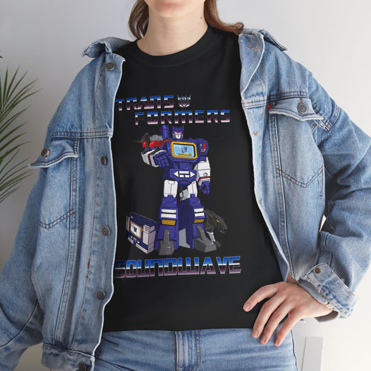 Retro G1 Transformers Soundwave Unisex Heavy Cotton Tee, Gift for Fans, Cartoon Merchandise, Vintage Style, Everyday Wear